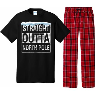 Straight Outta North Pole Funny Christmas Pajama Set