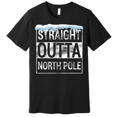 Straight Outta North Pole Funny Christmas Premium T-Shirt