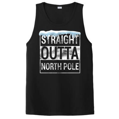 Straight Outta North Pole Funny Christmas PosiCharge Competitor Tank