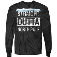 Straight Outta North Pole Funny Christmas Tie-Dye Long Sleeve Shirt