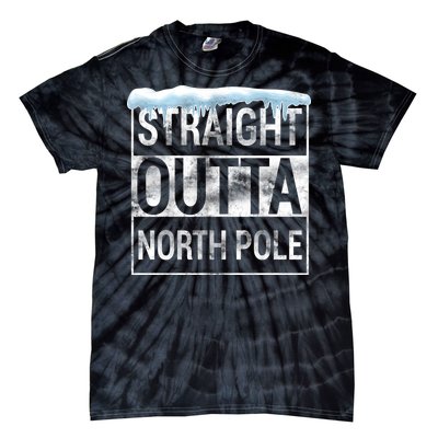 Straight Outta North Pole Funny Christmas Tie-Dye T-Shirt