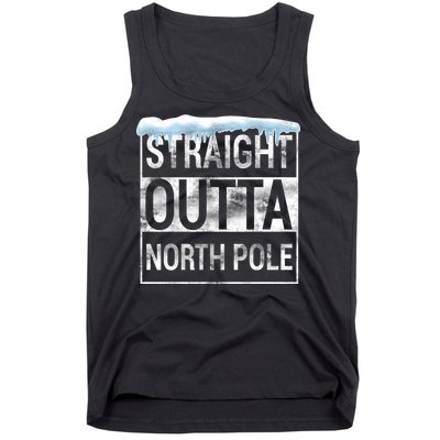 Straight Outta North Pole Funny Christmas Tank Top