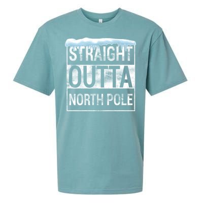 Straight Outta North Pole Funny Christmas Sueded Cloud Jersey T-Shirt