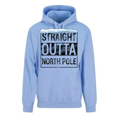 Straight Outta North Pole Funny Christmas Unisex Surf Hoodie