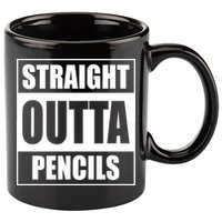Straight Outta Pencils 11oz C Handle Ceramic Mug