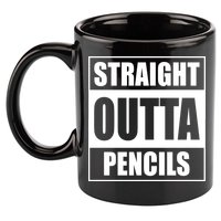 Straight Outta Pencils 11oz C Handle Ceramic Mug