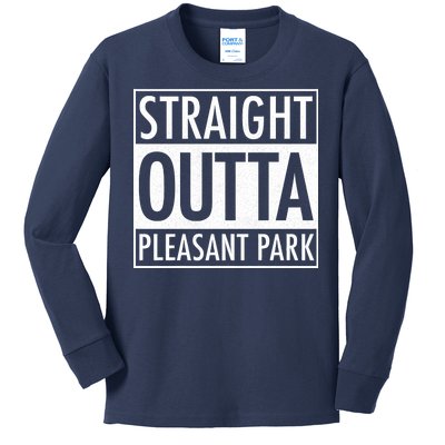 Straight Outta Pleasant Park Kids Long Sleeve Shirt