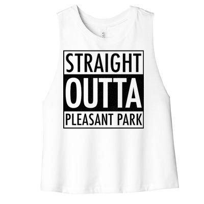 Straight Outta Pleasant Park Women's Racerback Cropped Tank