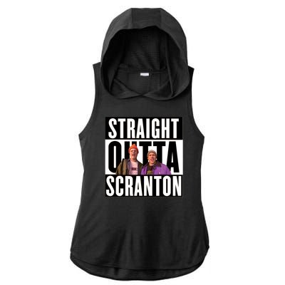 Straight Outta Scranton Ladies PosiCharge Tri-Blend Wicking Draft Hoodie Tank