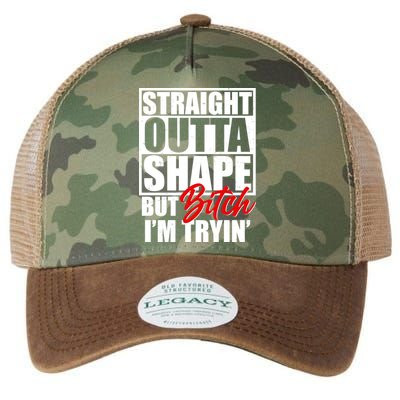Straight Outta Shape But Bitch I'm Tryin Legacy Tie Dye Trucker Hat