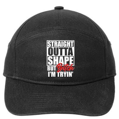 Straight Outta Shape But Bitch I'm Tryin 7-Panel Snapback Hat