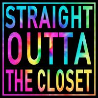 Straight Outta The Closet LGBT Rainbow Drawstring Bag