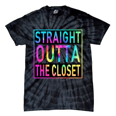 Straight Outta The Closet LGBT Rainbow Tie-Dye T-Shirt