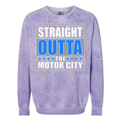 Straight Outta The Motor City Detroit, Michigan Colorblast Crewneck Sweatshirt