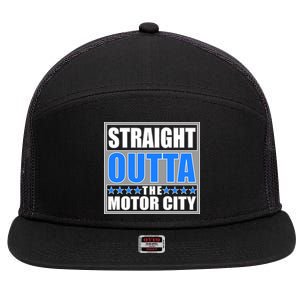 Straight Outta The Motor City Detroit, Michigan 7 Panel Mesh Trucker Snapback Hat