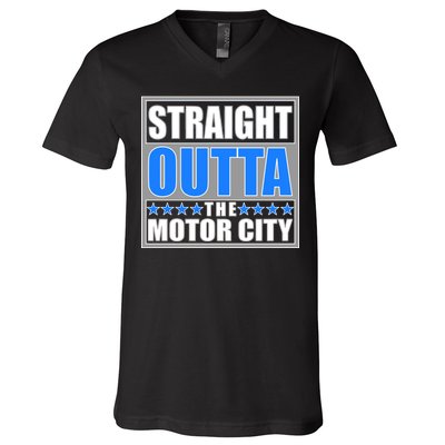 Straight Outta The Motor City Detroit, Michigan V-Neck T-Shirt