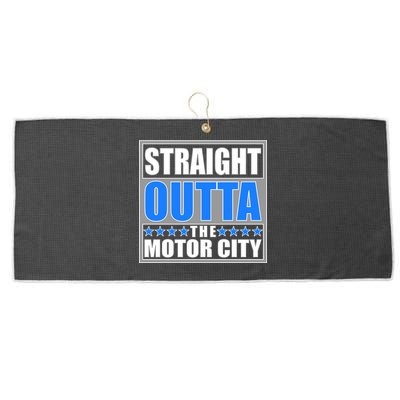 Straight Outta The Motor City Detroit, Michigan Large Microfiber Waffle Golf Towel