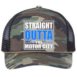 Straight Outta The Motor City Detroit, Michigan Retro Rope Trucker Hat Cap