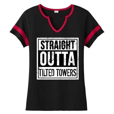 Straight Outta Tilted Towers Ladies Halftime Notch Neck Tee