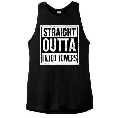 Straight Outta Tilted Towers Ladies PosiCharge Tri-Blend Wicking Tank