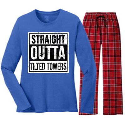 Straight Outta Tilted Towers Women's Long Sleeve Flannel Pajama Set 