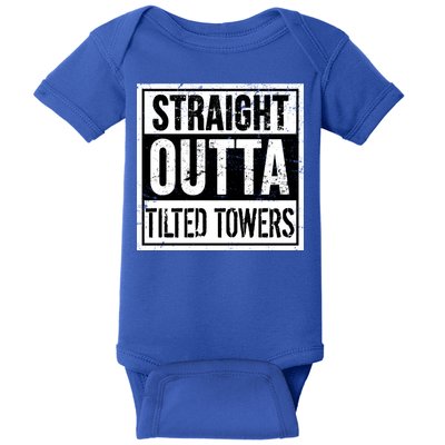 Straight Outta Tilted Towers Baby Bodysuit