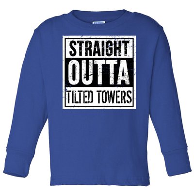 Straight Outta Tilted Towers Toddler Long Sleeve Shirt