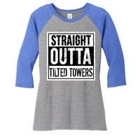 Straight Outta Tilted Towers Women's Tri-Blend 3/4-Sleeve Raglan Shirt