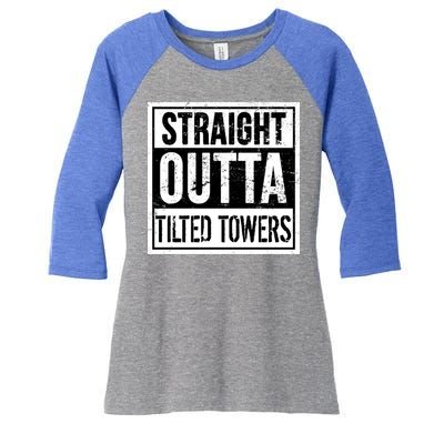 Straight Outta Tilted Towers Women's Tri-Blend 3/4-Sleeve Raglan Shirt