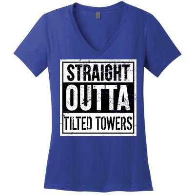 Straight Outta Tilted Towers Women's V-Neck T-Shirt