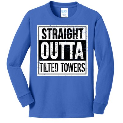 Straight Outta Tilted Towers Kids Long Sleeve Shirt