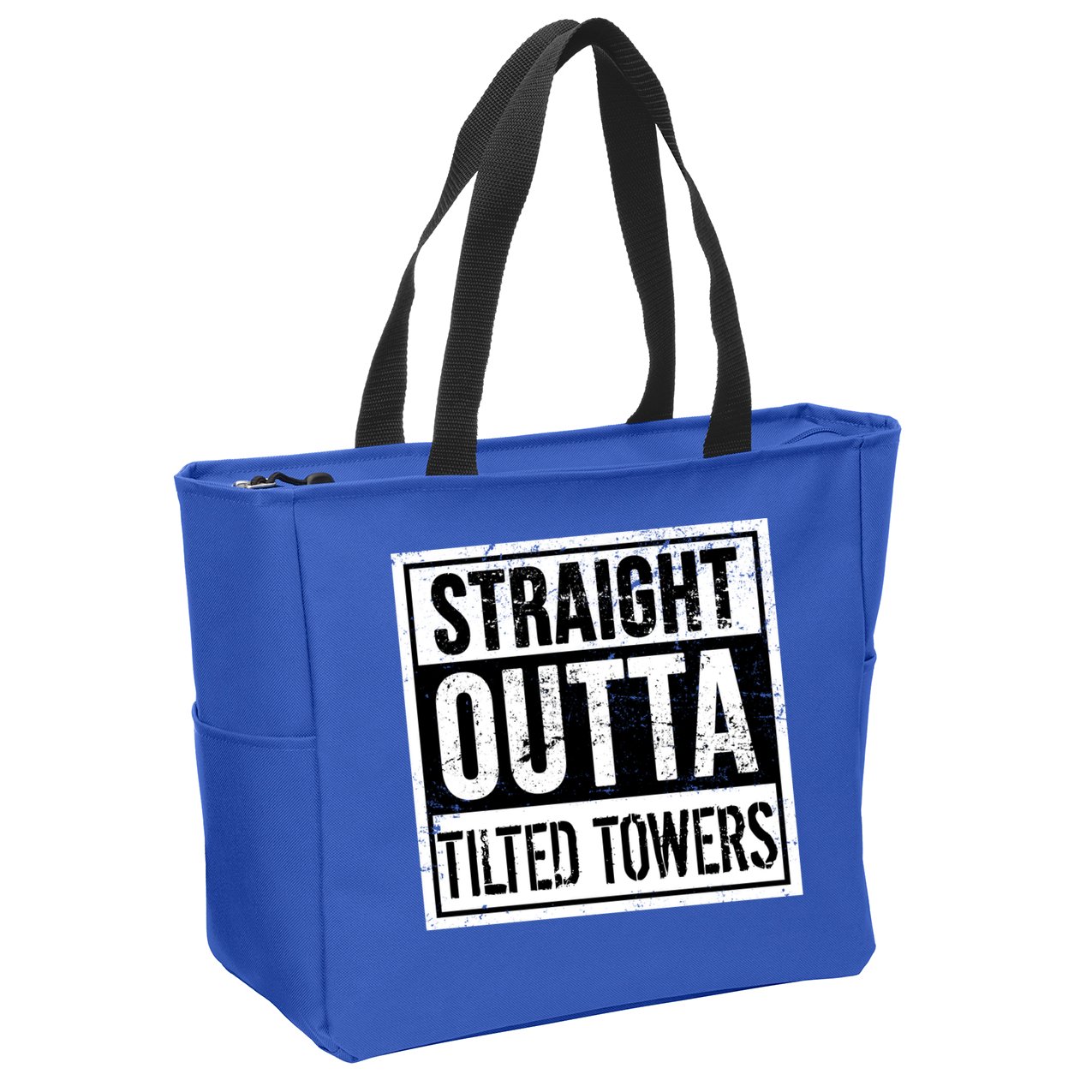 Straight Outta Tilted Towers Zip Tote Bag