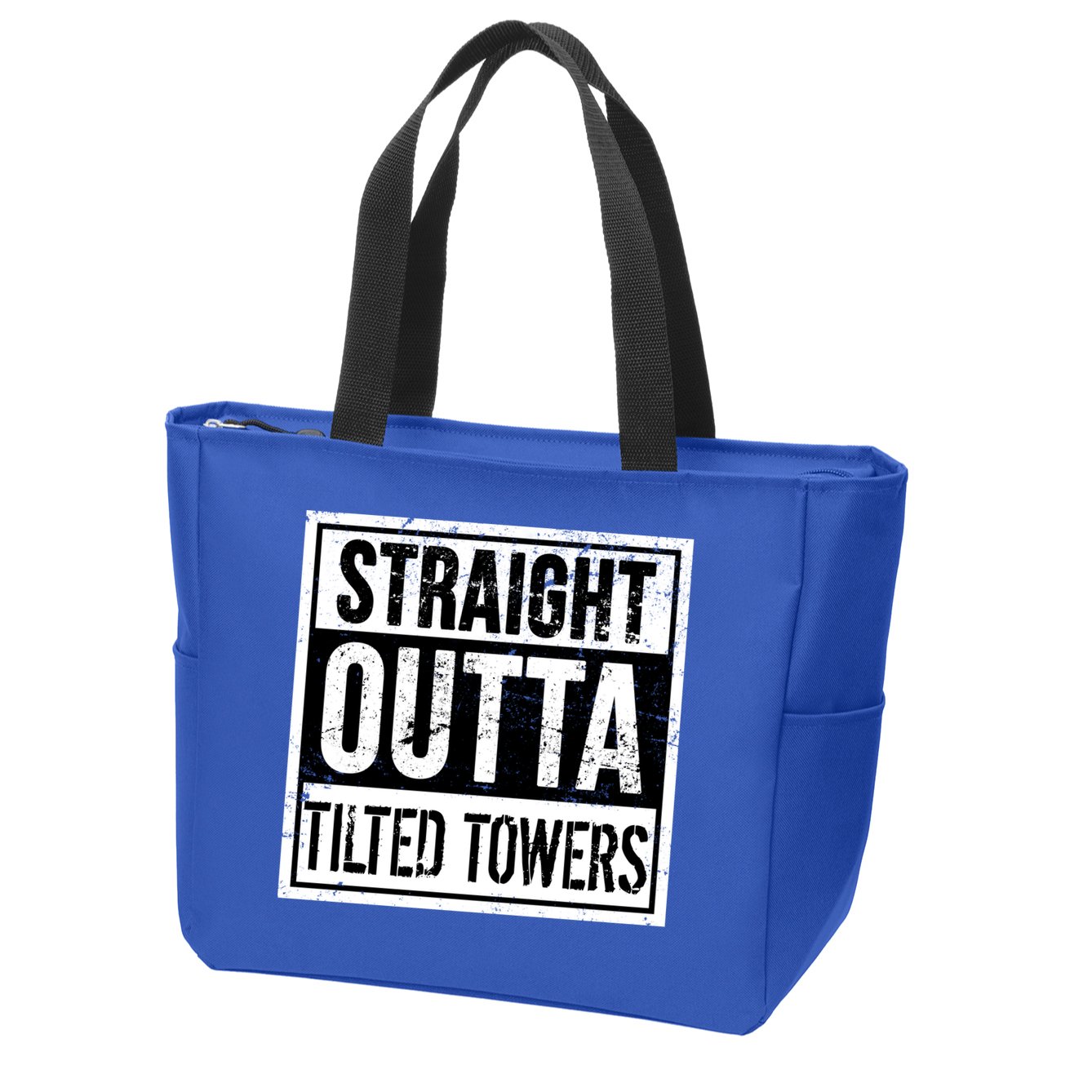 Straight Outta Tilted Towers Zip Tote Bag