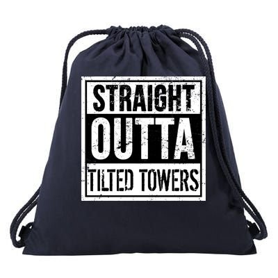 Straight Outta Tilted Towers Drawstring Bag