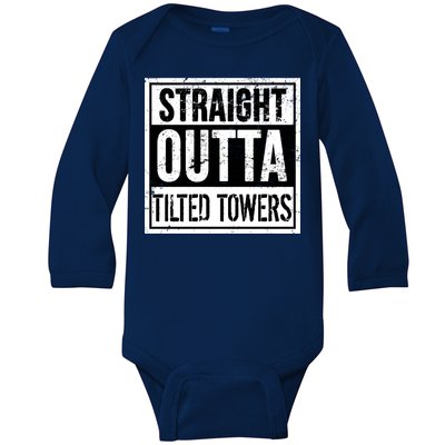 Straight Outta Tilted Towers Baby Long Sleeve Bodysuit