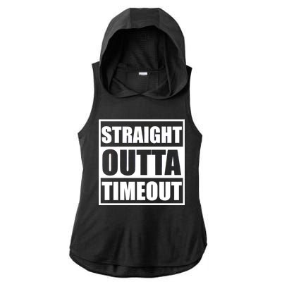 Straight Outta Timeout Ladies PosiCharge Tri-Blend Wicking Draft Hoodie Tank