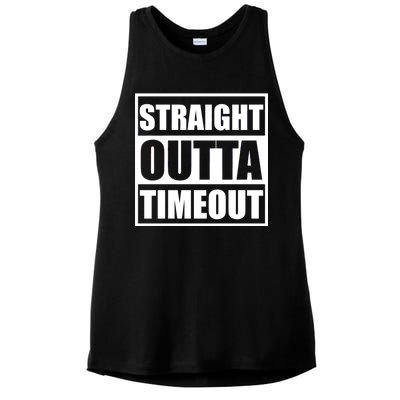 Straight Outta Timeout Ladies PosiCharge Tri-Blend Wicking Tank