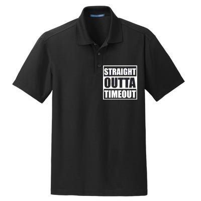 Straight Outta Timeout Dry Zone Grid Polo