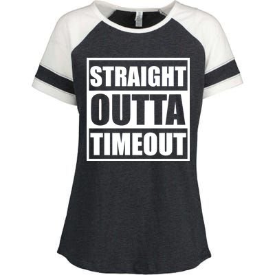 Straight Outta Timeout Enza Ladies Jersey Colorblock Tee