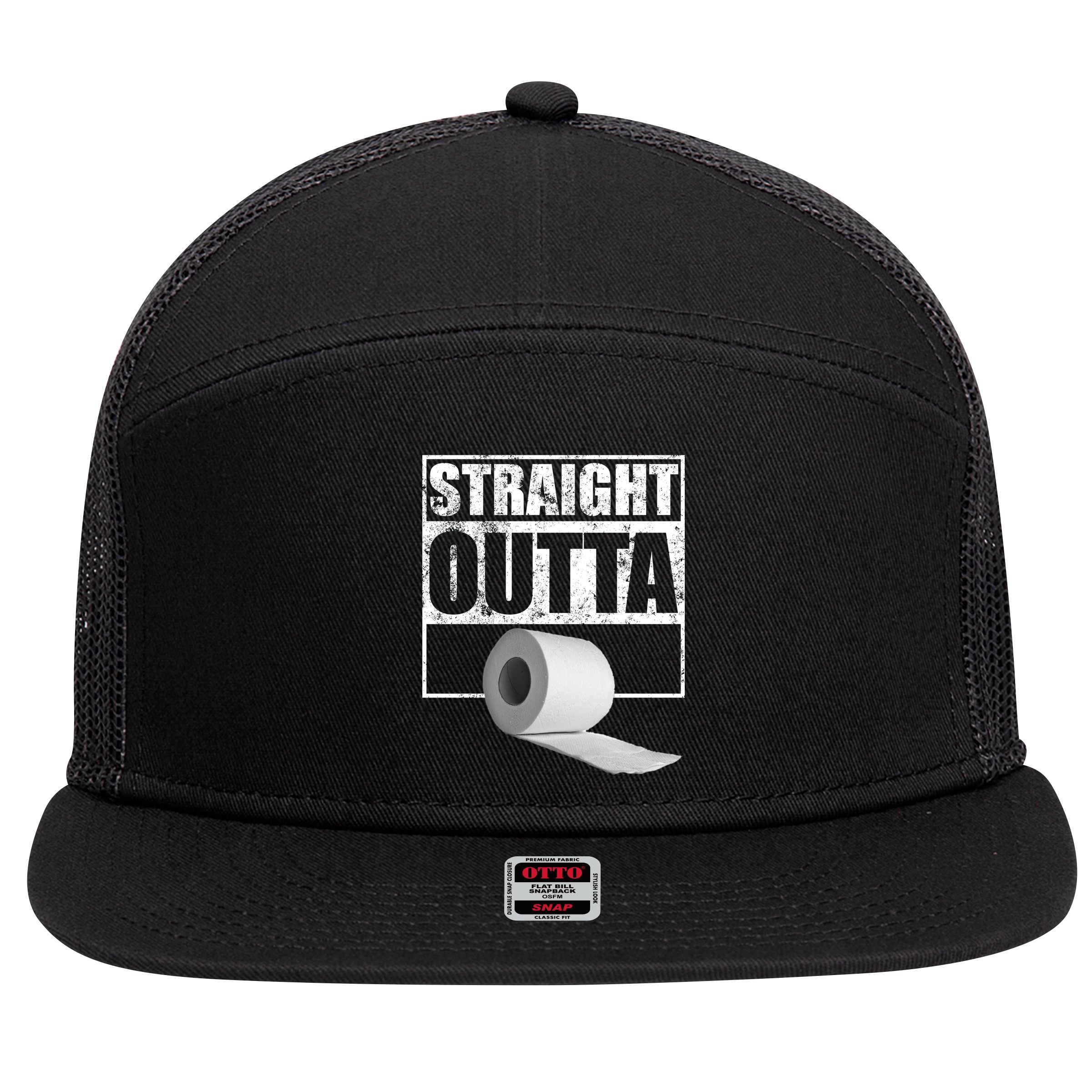 Straight Outta Toilet Paper 7 Panel Mesh Trucker Snapback Hat