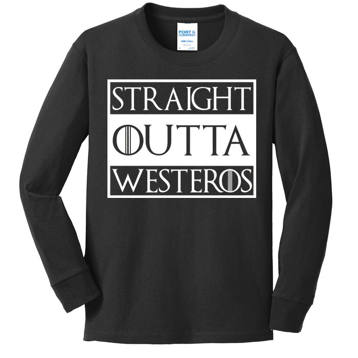 Straight Outta Westeros Kids Long Sleeve Shirt