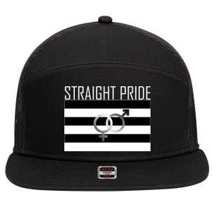 Straight Pride 7 Panel Mesh Trucker Snapback Hat