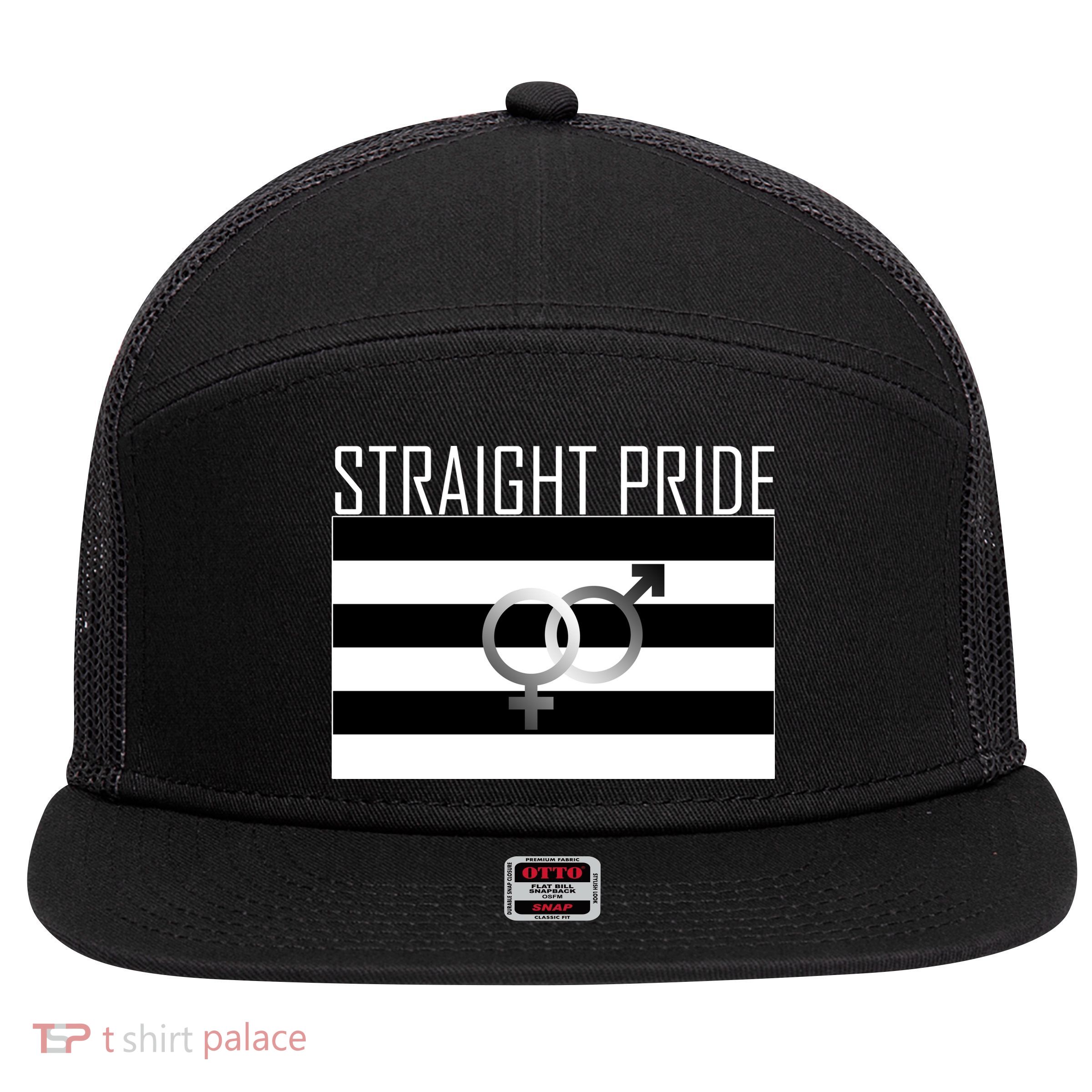 Straight Pride 7 Panel Mesh Trucker Snapback Hat