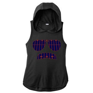 Strange Cargo Football Ditka Glasses And Stache Ladies PosiCharge Tri-Blend Wicking Draft Hoodie Tank