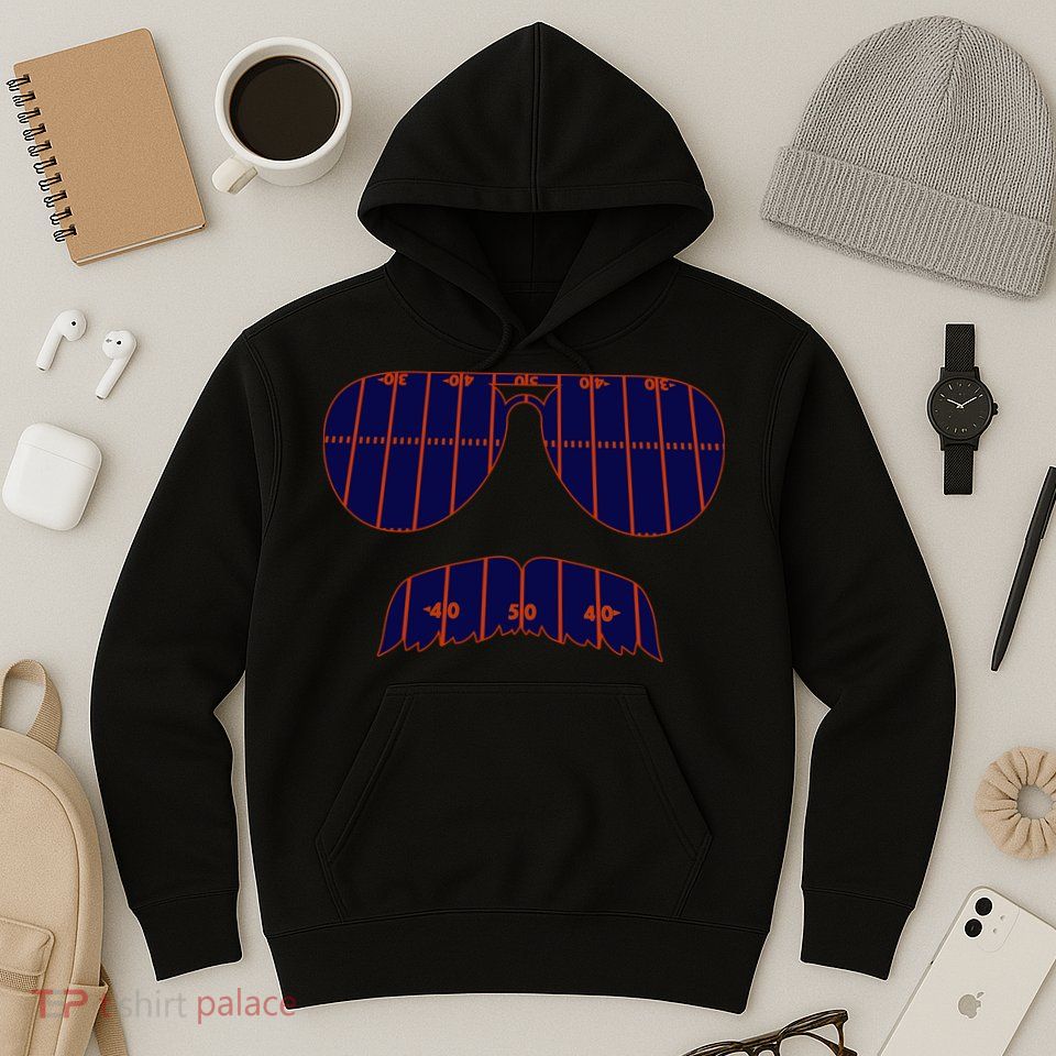 Strange Cargo Football Ditka Glasses And Stache Hoodie