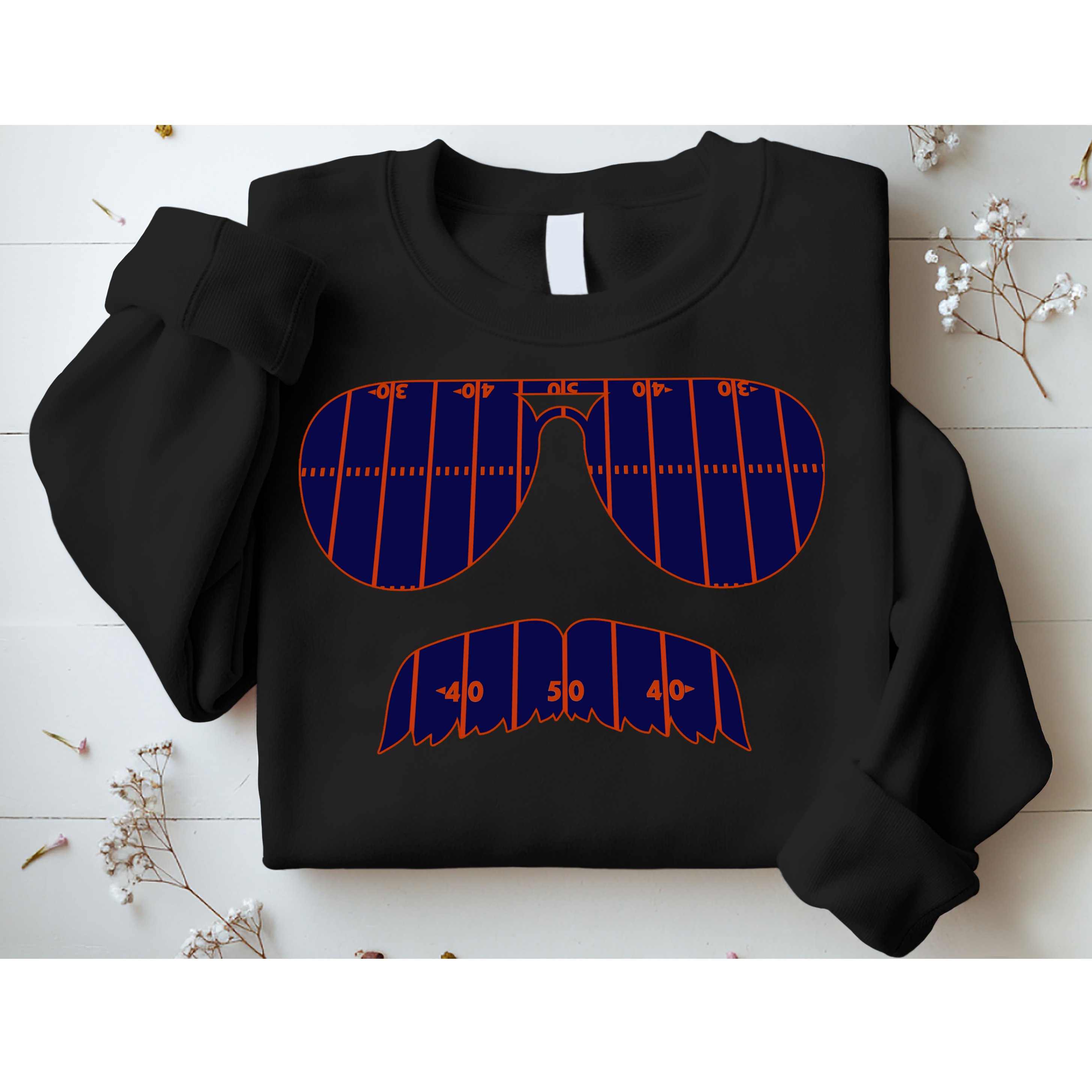 Strange Cargo Football Ditka Glasses And Stache Sweatshirt