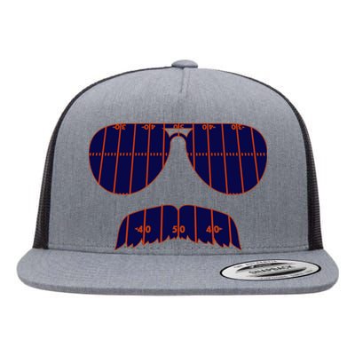 Strange Cargo Football Ditka Glasses And Stache Flat Bill Trucker Hat