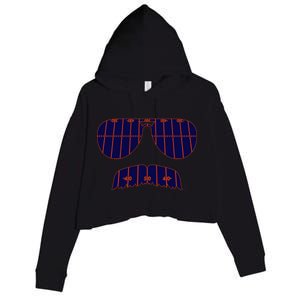 Strange Cargo Football Ditka Glasses And Stache Crop Fleece Hoodie