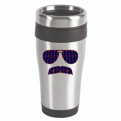 Strange Cargo Football Ditka Glasses And Stache 16oz Travel Tumbler
