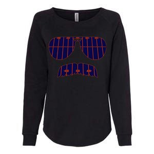 Strange Cargo Football Ditka Glasses And Stache Womens California Wash Sweatshirt